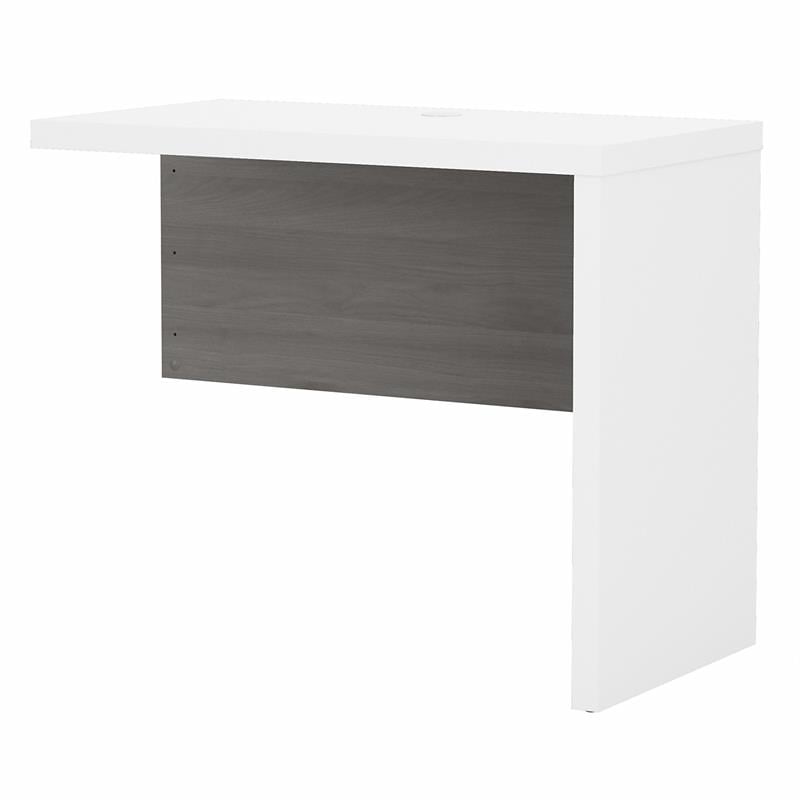 Pemberly Row 36W Desk Return in Pure White and Modern Gray - Engineered Wood