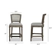 Pemberly Row Rattan Wicker High Back Armless Counter Bar Stool in Dark Gray