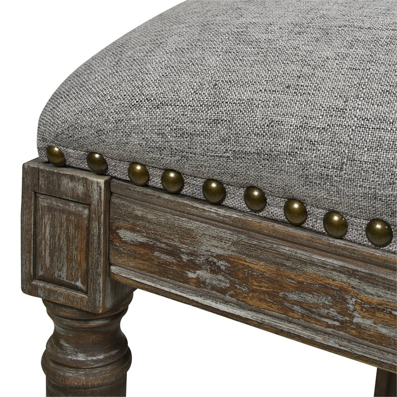 Pemberly Row Rattan Wicker High Back Armless Counter Bar Stool in Dark Gray