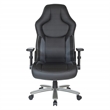 Pemberly Row Big & Tall Bonded Leather Gaming Chair in Gray Mesh