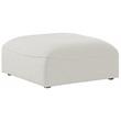 Pemberly Row Contemporary Cream Durable Linen Textured Ottoman