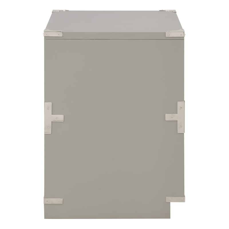 Pemberly Row Modern 2 Drawer Engineered Wood Cabinet in Gray