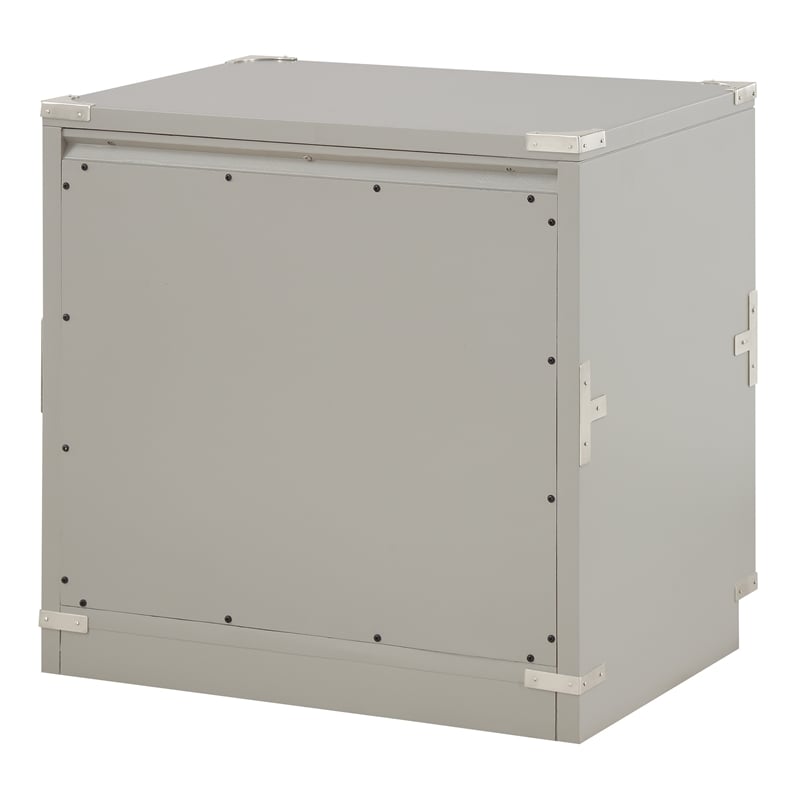 Pemberly Row Modern 2 Drawer Engineered Wood Cabinet in Gray