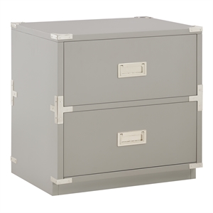 Pemberly Row Modern 2 Drawer Engineered Wood Cabinet in Gray
