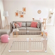 Pemberly Row Baby Wood Saftey Gate in Off White with White connector