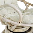Pemberly Row Rattan Swivel Rocker Chair - Linen White Fabric w/ White Wash Frame