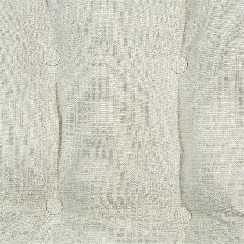 Pemberly Row Rattan Swivel Rocker Chair - Linen White Fabric w/ White Wash Frame