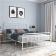 Pemberly Row Contemporary Transitional Metal White Bed in Queen