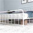 Pemberly Row Contemporary Transitional Metal White Bed in Queen