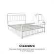 Pemberly Row Contemporary Transitional Metal White Bed in Queen