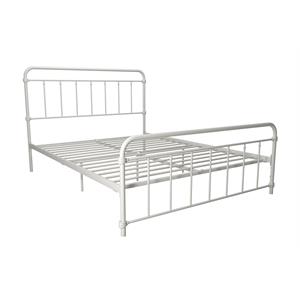 Pemberly Row Contemporary Transitional Metal White Bed in Queen