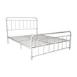 Pemberly Row Contemporary Transitional Metal White Bed in Queen