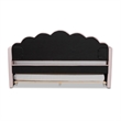 Pemberly Row Modern Pink Velvet Twin Size Daybed with Trundle