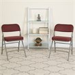 Pemberly Row Triple Braced Metal Folding Chair in Red (Set of 2)