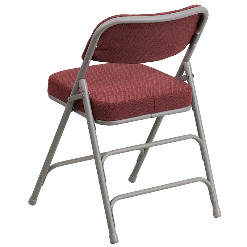 Pemberly Row Triple Braced Metal Folding Chair in Red (Set of 2)