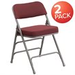 Pemberly Row Triple Braced Metal Folding Chair in Red (Set of 2)