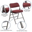 Pemberly Row Triple Braced Metal Folding Chair in Red (Set of 2)