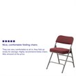 Pemberly Row Triple Braced Metal Folding Chair in Red (Set of 2)