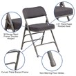 Pemberly Row Double Hinged Metal Folding Chair in Gray (Set of 2)