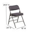 Pemberly Row Double Hinged Metal Folding Chair in Gray (Set of 2)