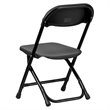 Pemberly Row Plastic and Metal Kid Folding Chair in Black (Set of 2)