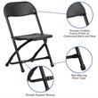 Pemberly Row Plastic and Metal Kid Folding Chair in Black (Set of 2)
