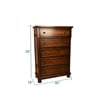 Pemberly Row Queen 5 Pc Storage Bedroom Set made with Wood in Dark Walnut