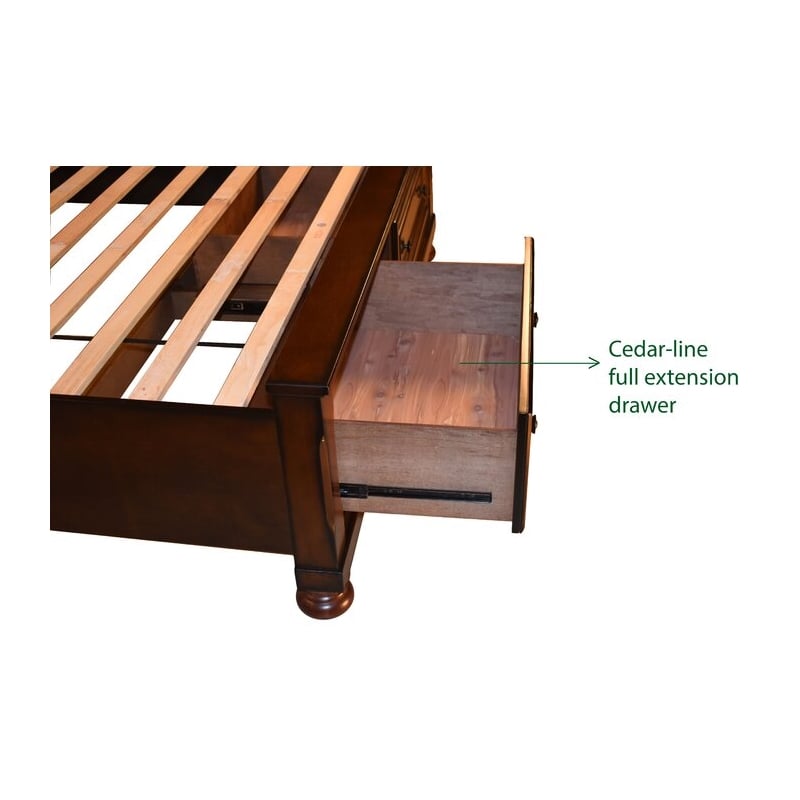 Pemberly Row Queen 5 Pc Storage Bedroom Set made with Wood in Dark Walnut