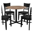 Pemberly Row Wood Dining Chair with Ladder Back Set of 2 in Black
