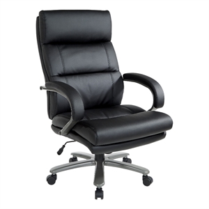 Pemberly Row Big and Tall Executive Chair in Black Bonded Leather