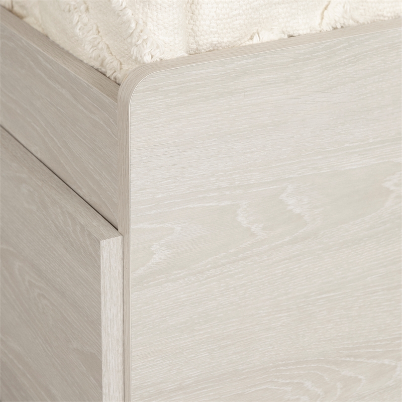 Pemberly Row Contemporary Transitional Bed with 3 Drawers White