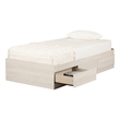 Pemberly Row Contemporary Transitional Bed with 3 Drawers White