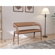 Pemberly Row Modern / Contemporary Brown Vegan Leather Bench