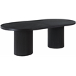 Pemberly Row Modern / Contemporary Black Oak Wood Dining Table