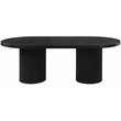 Pemberly Row Modern / Contemporary Black Oak Wood Dining Table