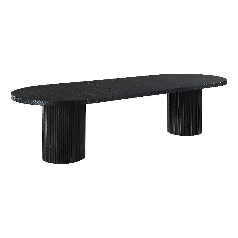 Pemberly Row Modern / Contemporary Black Oak Wood Dining Table