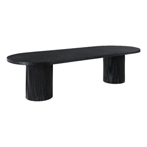 Pemberly Row Modern / Contemporary Black Oak Wood Dining Table