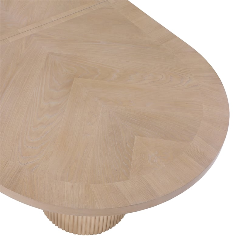Pemberly Row Contemporary Natural White Oak Wood Dining Table