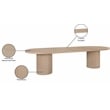 Pemberly Row Contemporary Natural White Oak Wood Dining Table
