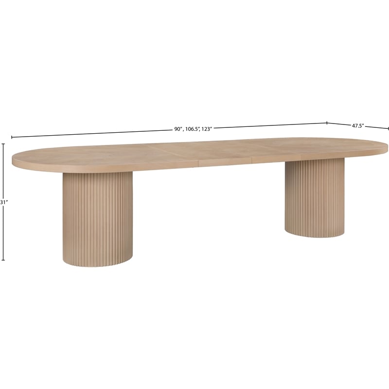 Pemberly Row Contemporary Natural White Oak Wood Dining Table