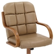 Pemberly Row Swivel Dining Arm Chair in Chestnut Wood Finish (Set of 2)