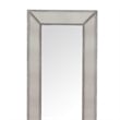 Pemberly Row Contemporary Beaded Wood Floor Mirror in Silver