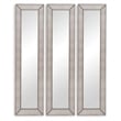 Pemberly Row Contemporary Beaded Wood Floor Mirror in Silver