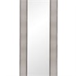 Pemberly Row Contemporary Beaded Wood Floor Mirror in Silver