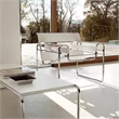 Pemberly Row White Saddle Leather Club Steel Frame Accent Chairs