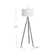 Pemberly Row Modern / Contemporary Floor Lamp in Black Metal