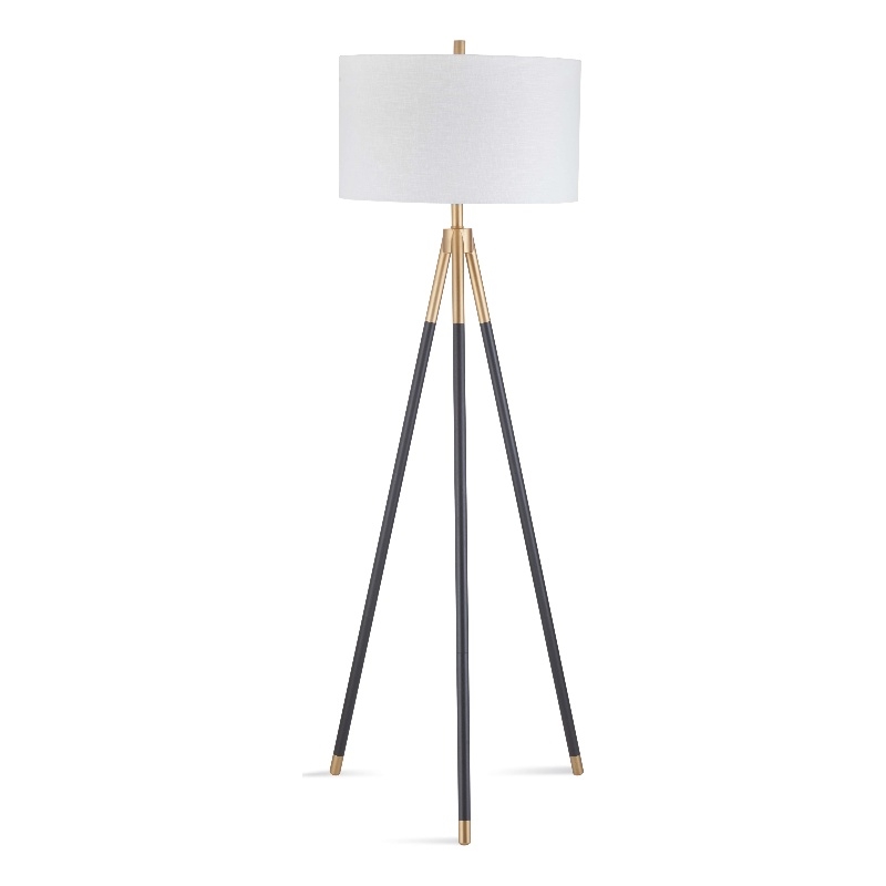 Pemberly Row Modern / Contemporary Floor Lamp in Black Metal
