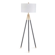 Pemberly Row Modern / Contemporary Floor Lamp in Black Metal