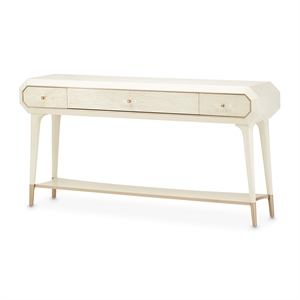 Pemberly Row Modern / Contemporary 3 Drawer Console Table in Ivory