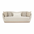 Pemberly Row Modern Sofa Icicle Ivory and Chardonnay Wood Base